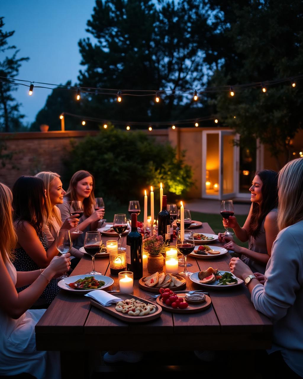 Private garden dinner with friends